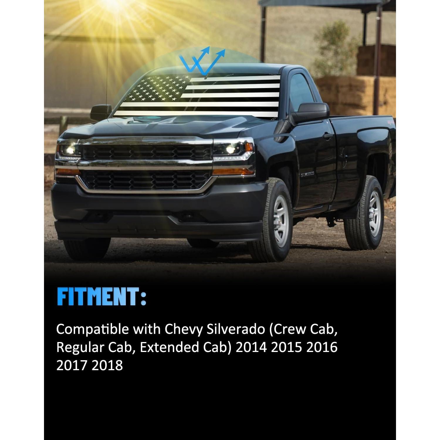 Sombra de Sol Bestview para Chevy Silverado 2014-2018 - Bandera EE. UU.