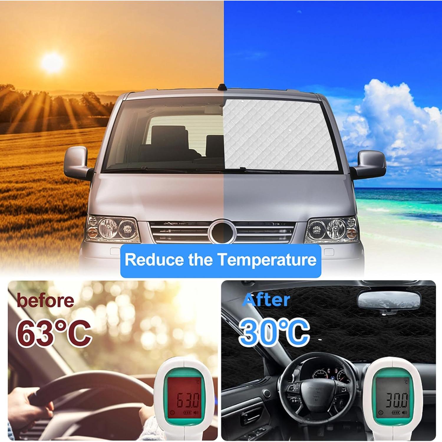 Cortinas Solares Ford Transit 2015-2023 - Juego de 3 Piezas