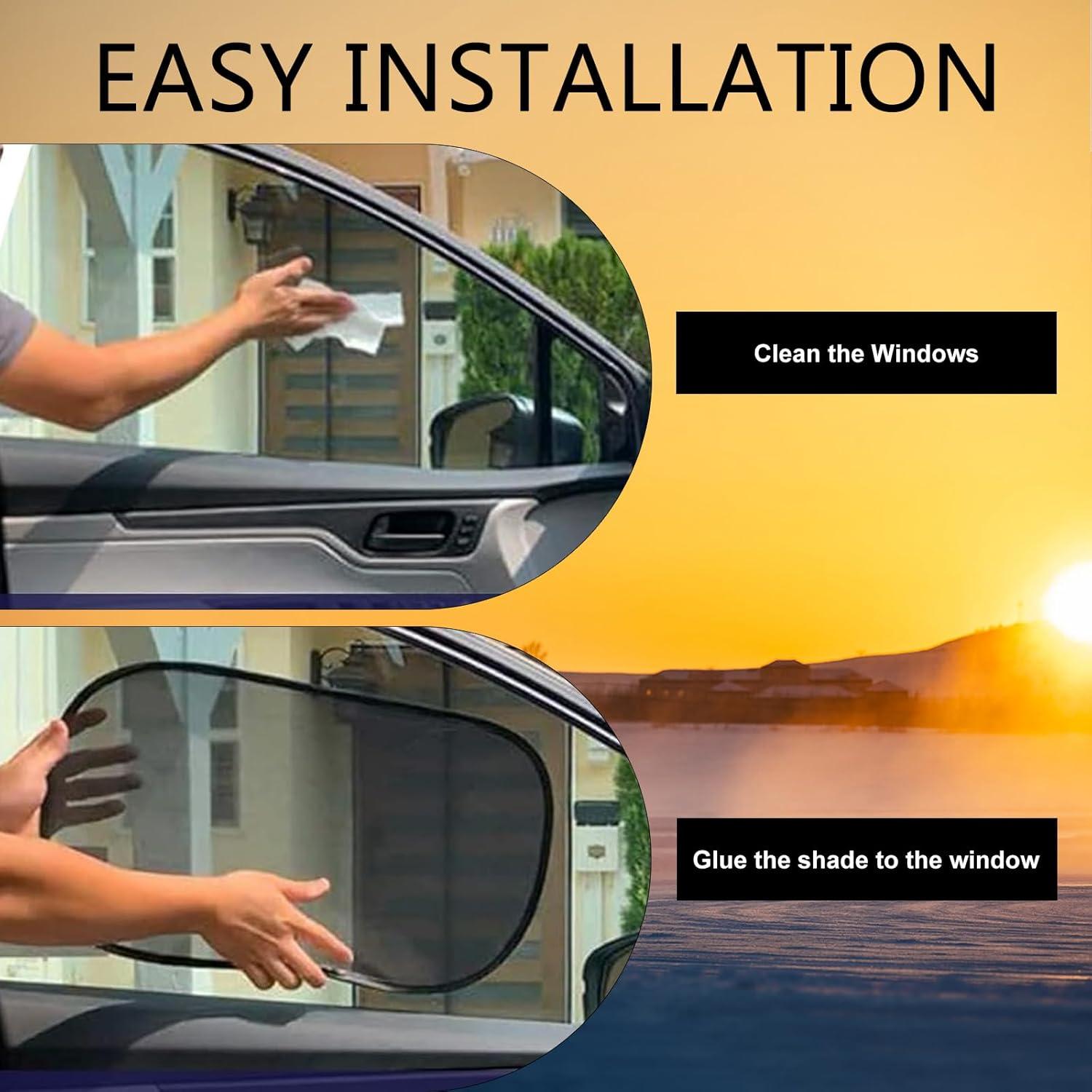 Sombrillas de Ventana para Automóvil Zeathery 4 Piezas 53x35cm