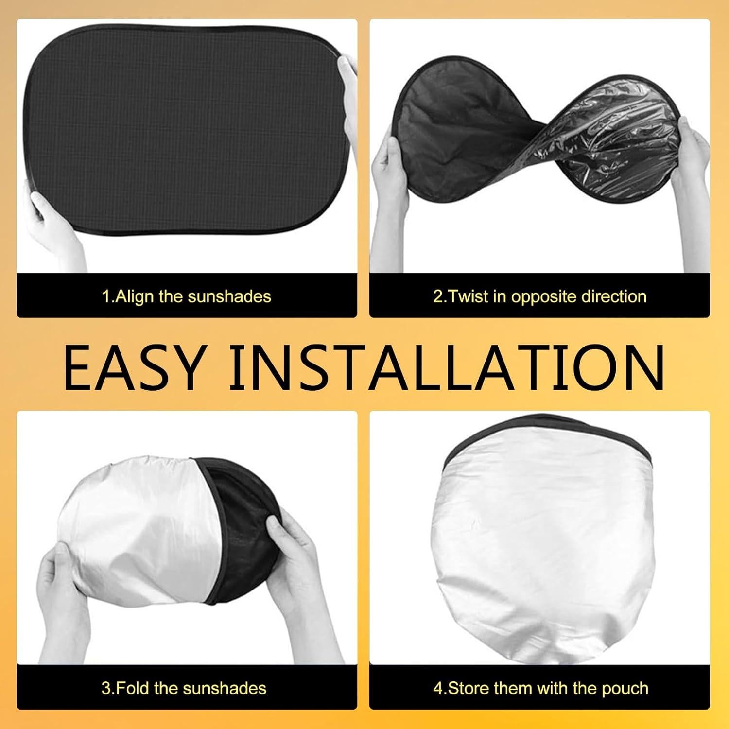 Sombrillas de Ventana para Automóvil Zeathery 4 Piezas 53x35cm