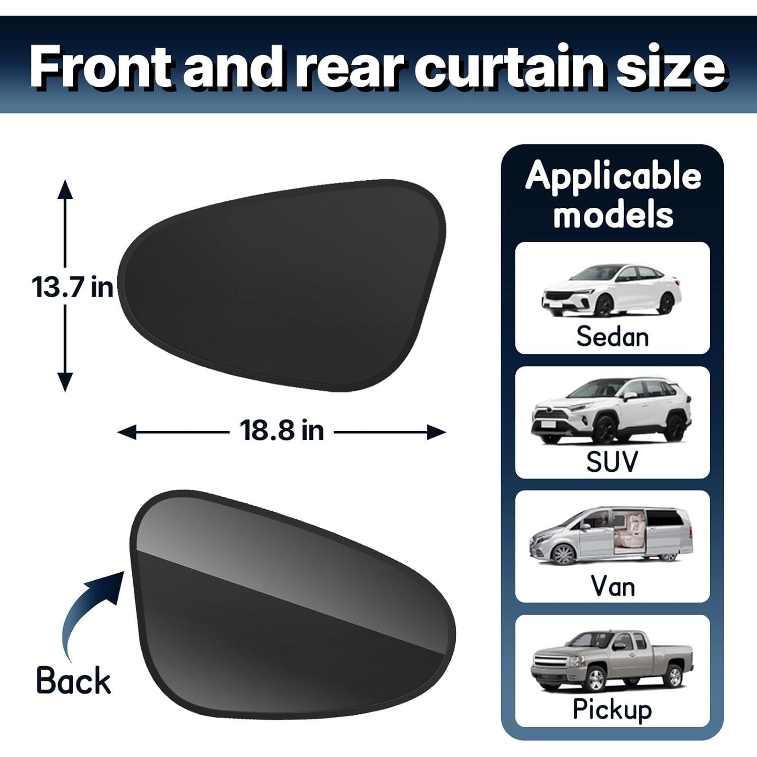 Parasoles Laterales para Coche COSY105C - 4 PCS, Protección UV