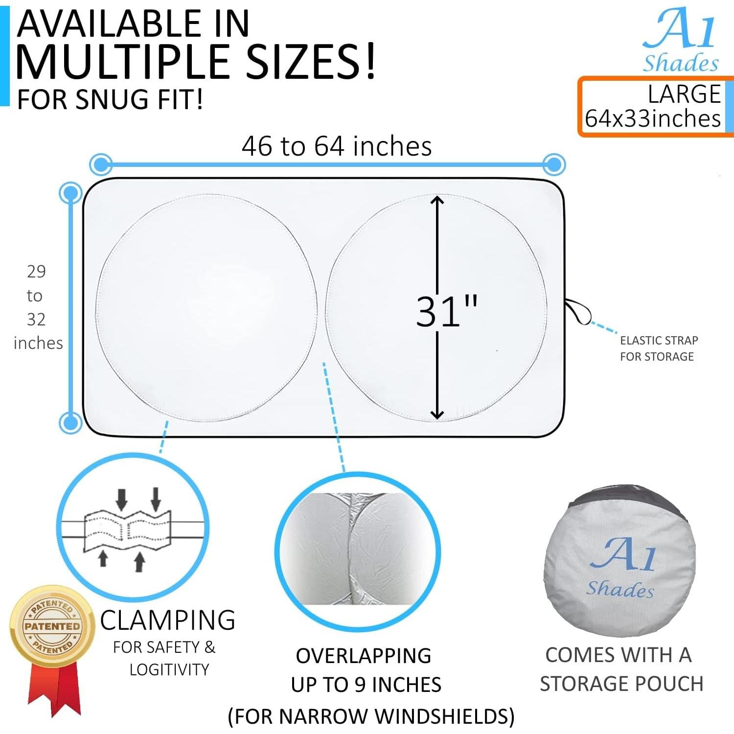 Protector Solar para Parabrisas A1 Shades A1+304 Grande