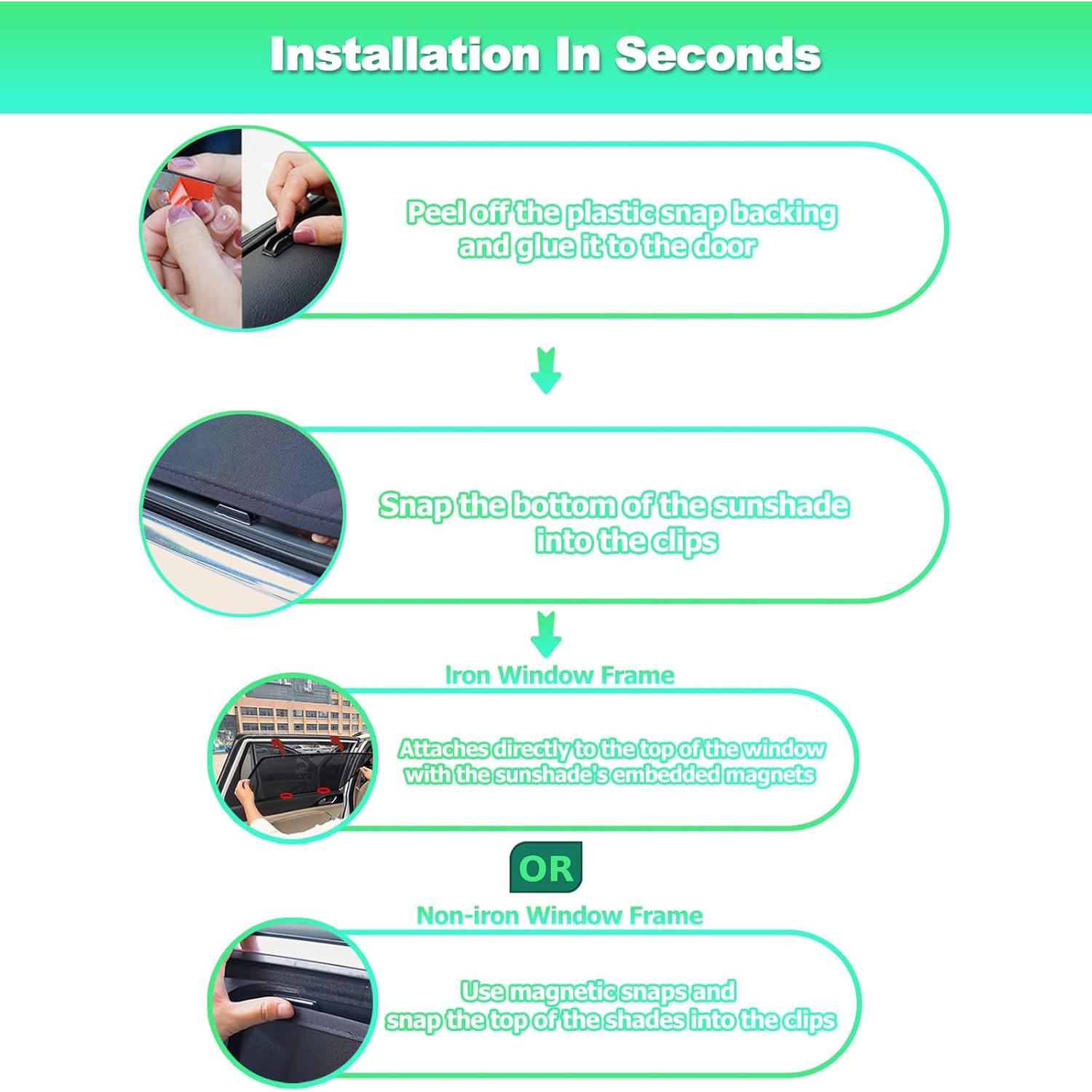 Sombrillas para Ventanas de Auto KOCZIL RAV4 2019-2024 2 Pcs