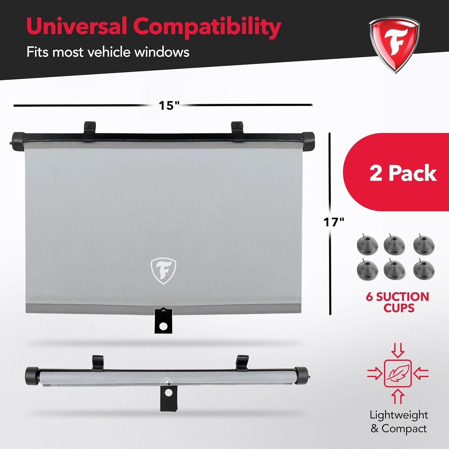 Sombrillas Retráctiles de Ventana Firestone - 2 Piezas, Gris