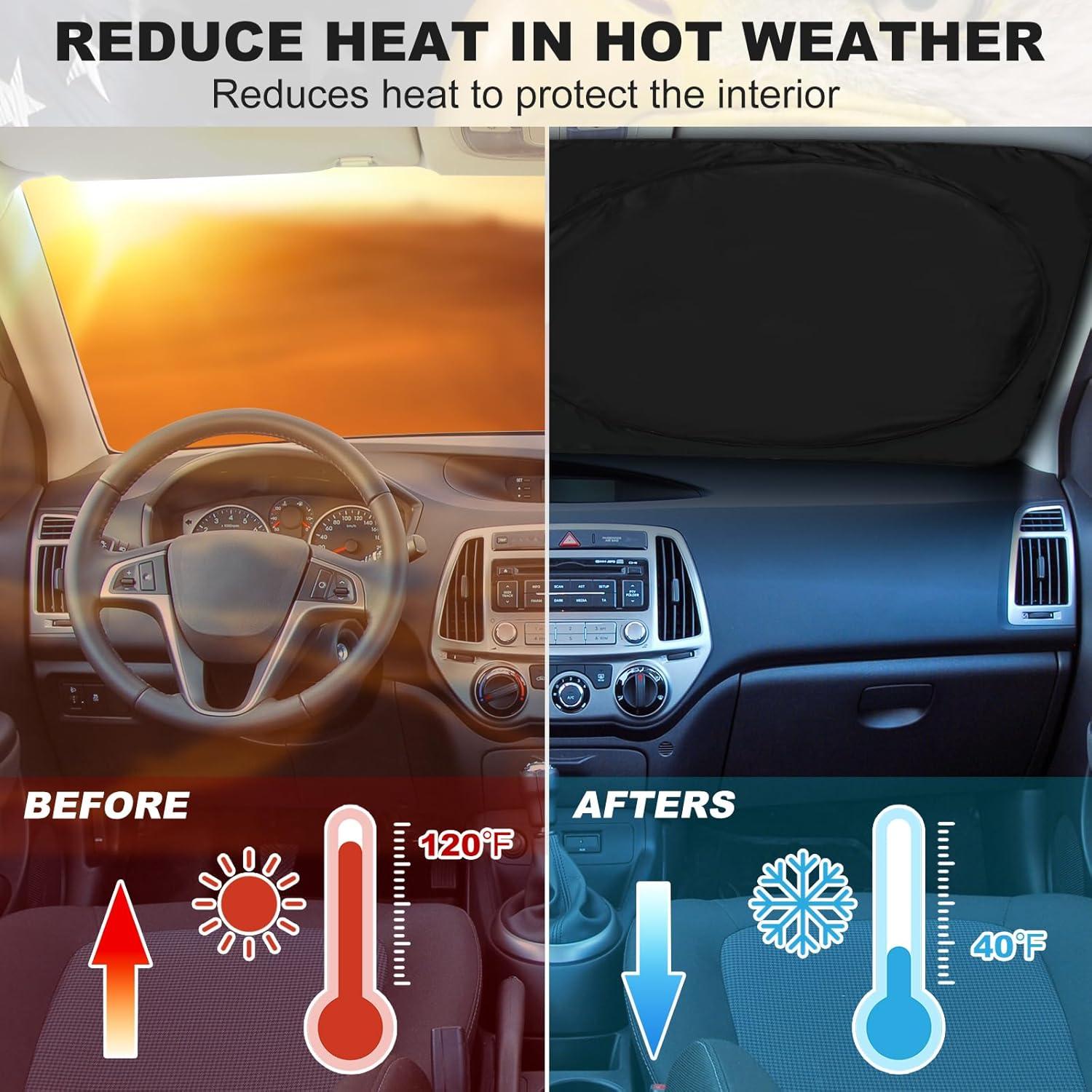 Sombra de Parabrisas TOPASHDE Universal 163.83x85.09cm Doble Capa