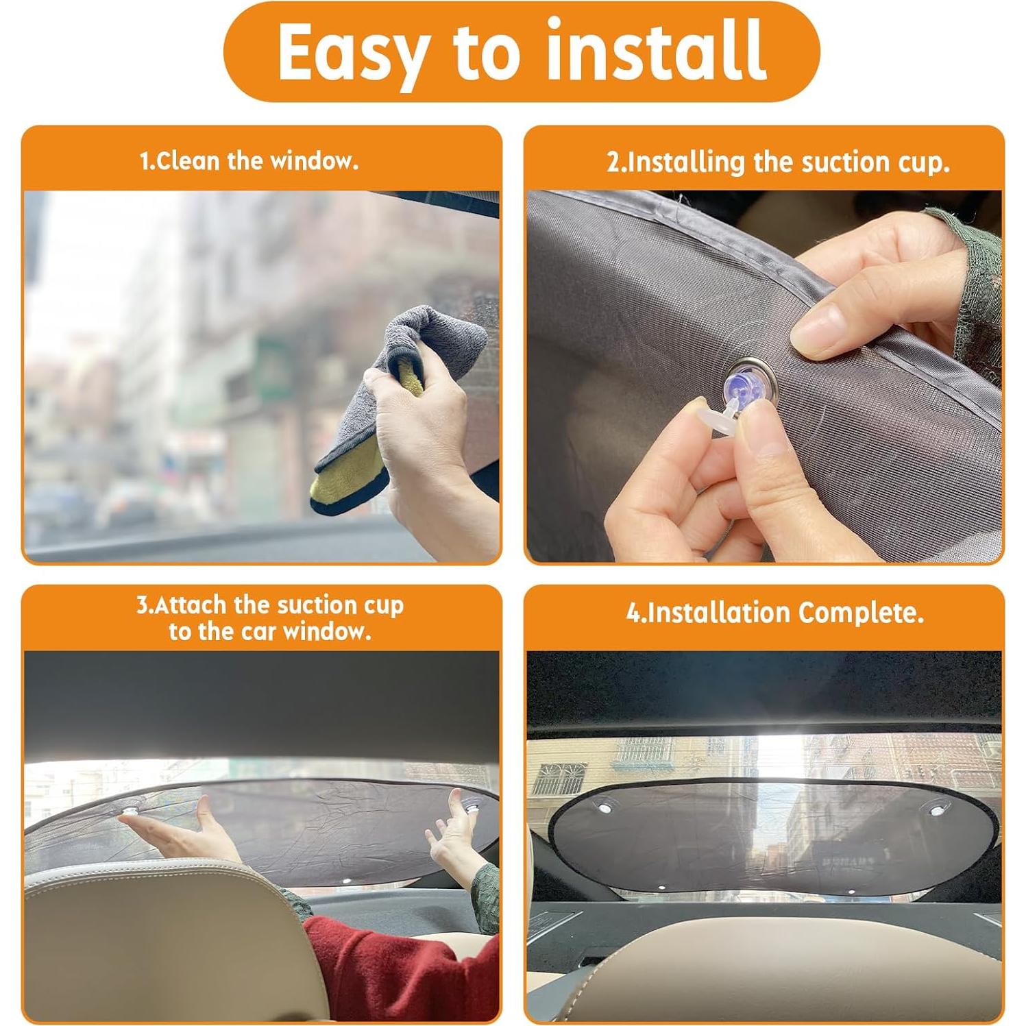 Sombras de Coche para Ventanas Traseras Bebé DETALLESAVER 110x60 cm