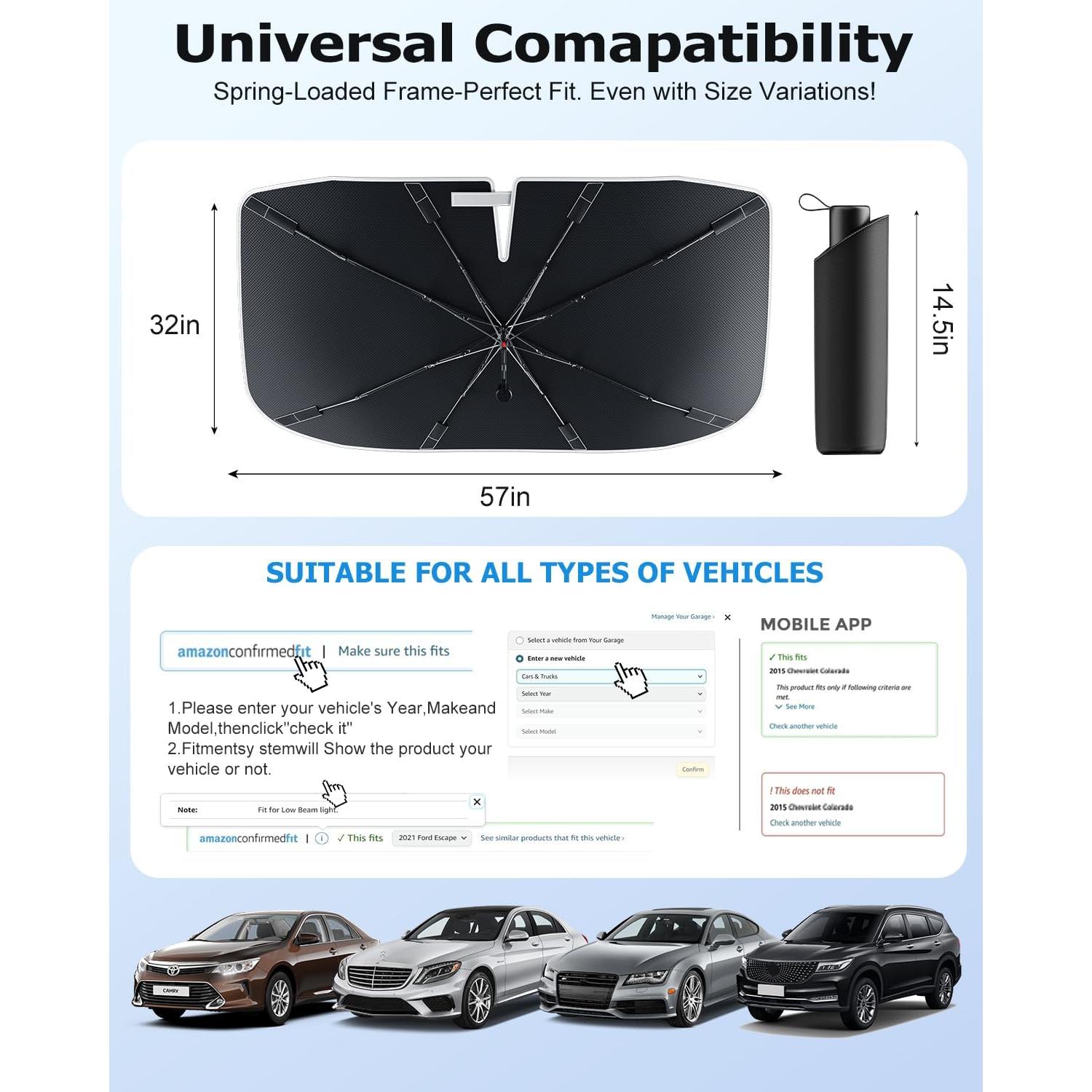 Protector Solar para Parabrisas DooGooCoo ZYS-2025-XB-2-1 145x84cm