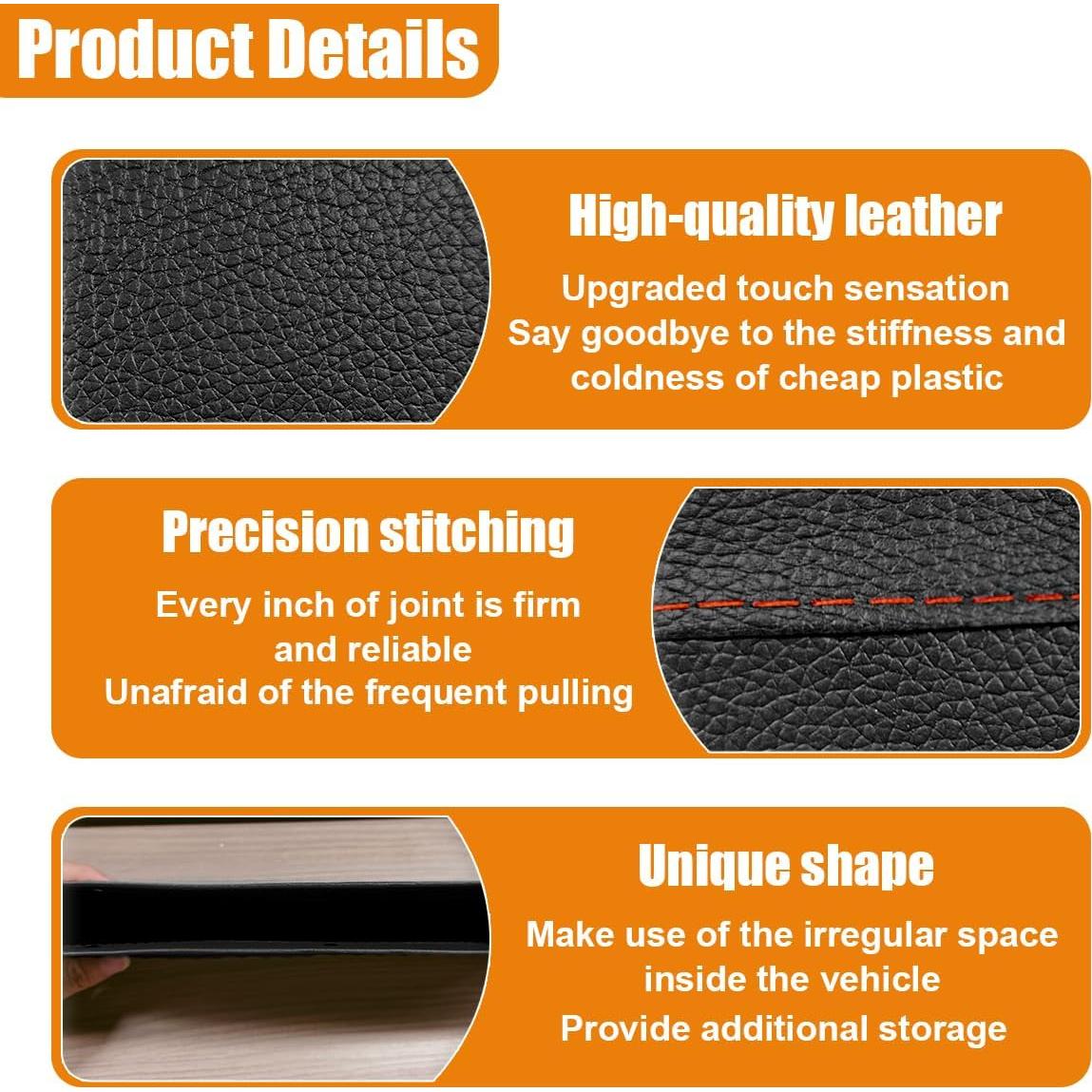 Organizador de Espacio entre Asientos GAOLAOSY Cuero Negro 35.8x8.9cm