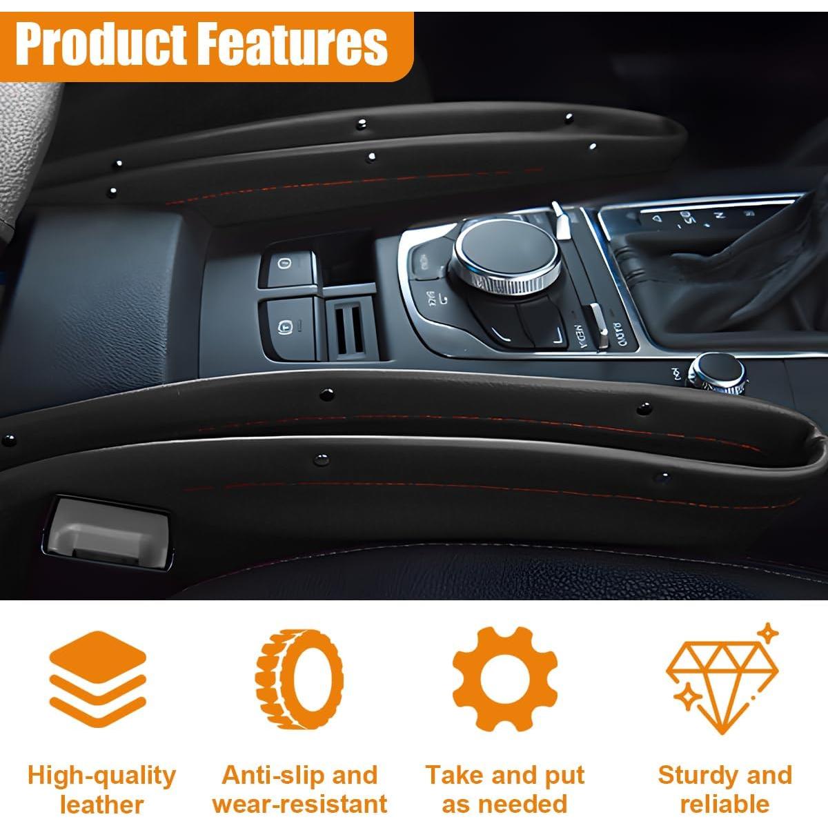 Organizador de Espacio entre Asientos GAOLAOSY Cuero Negro 35.8x8.9cm