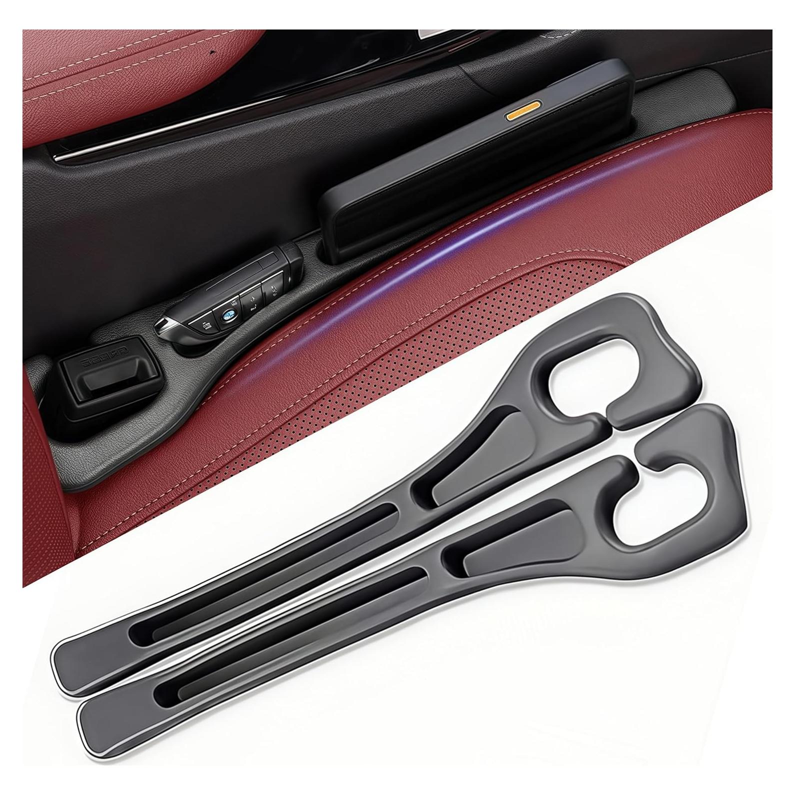 Relleno Espacio entre Asientos de Coche Yicplu, 2 Piezas, Negro