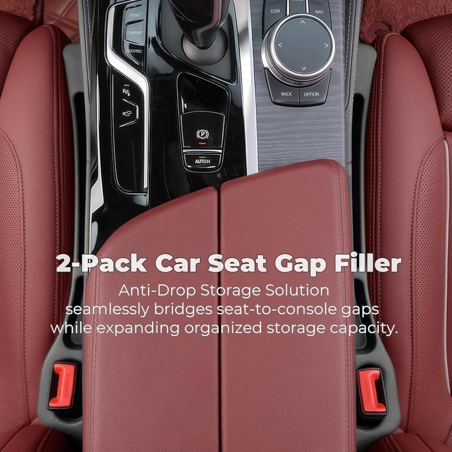 Relleno Espacio entre Asientos de Coche Yicplu, 2 Piezas, Negro