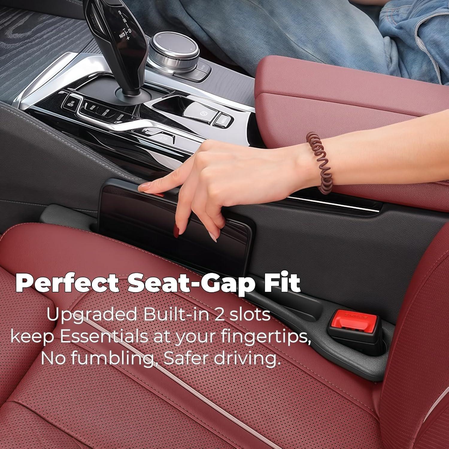 Relleno Espacio entre Asientos de Coche Yicplu, 2 Piezas, Negro