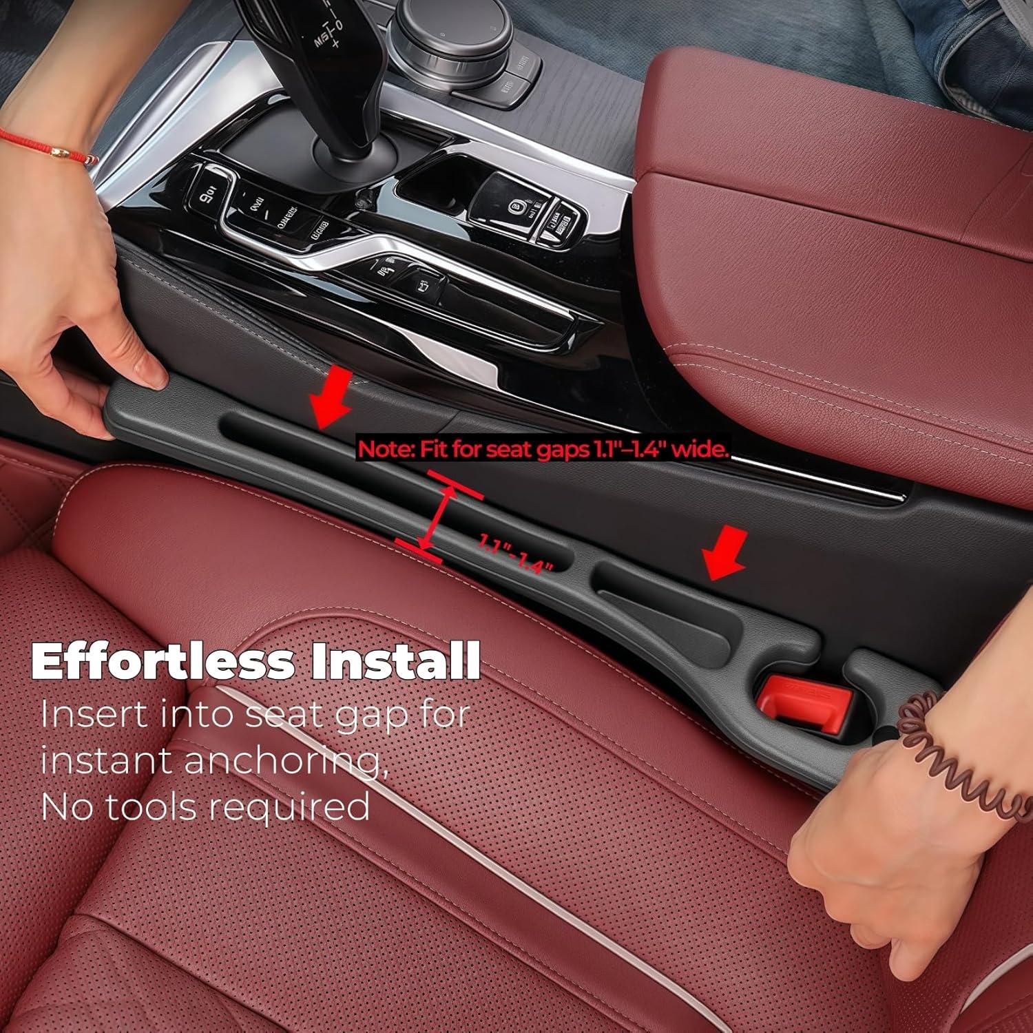 Relleno Espacio entre Asientos de Coche Yicplu, 2 Piezas, Negro