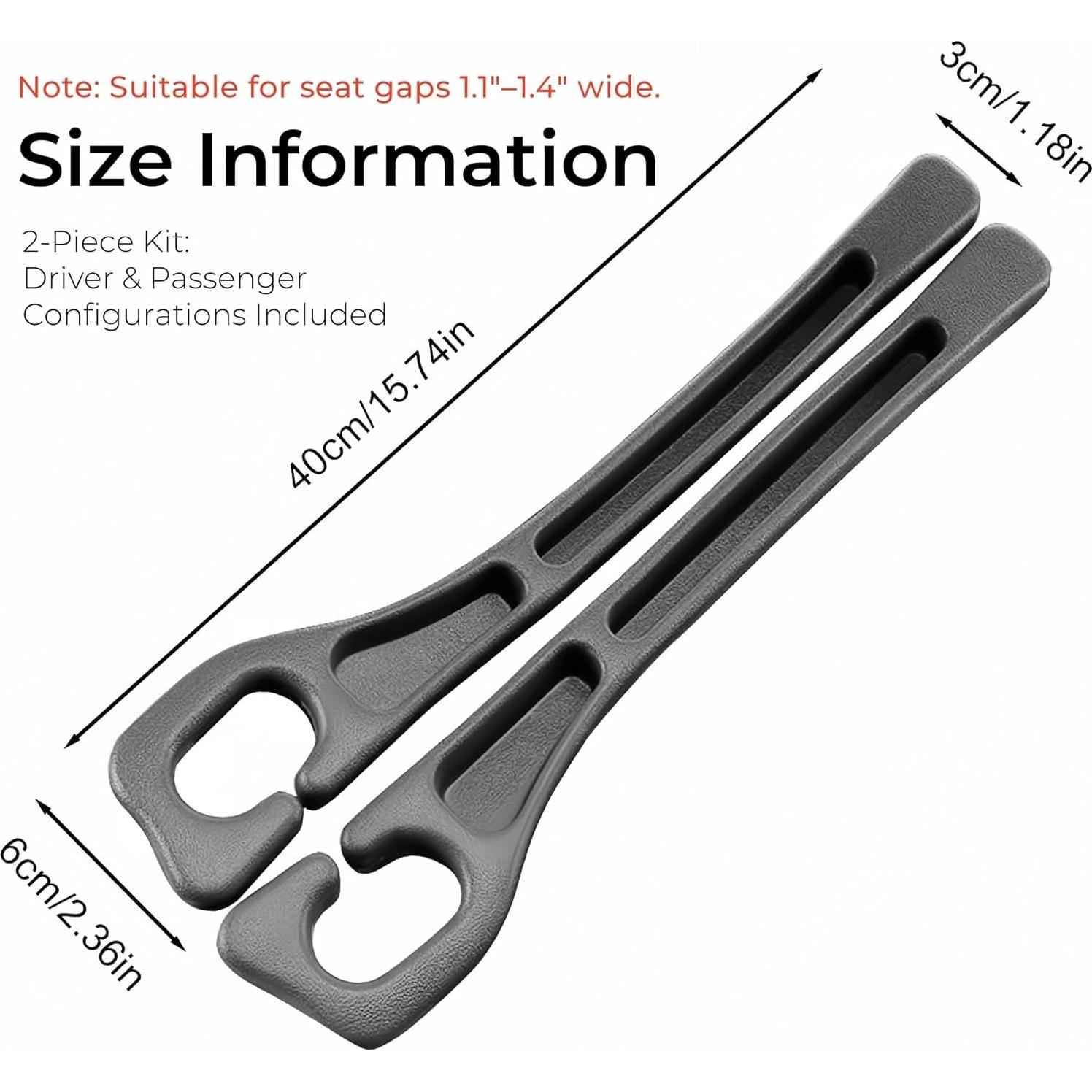 Relleno Espacio entre Asientos de Coche Yicplu, 2 Piezas, Negro