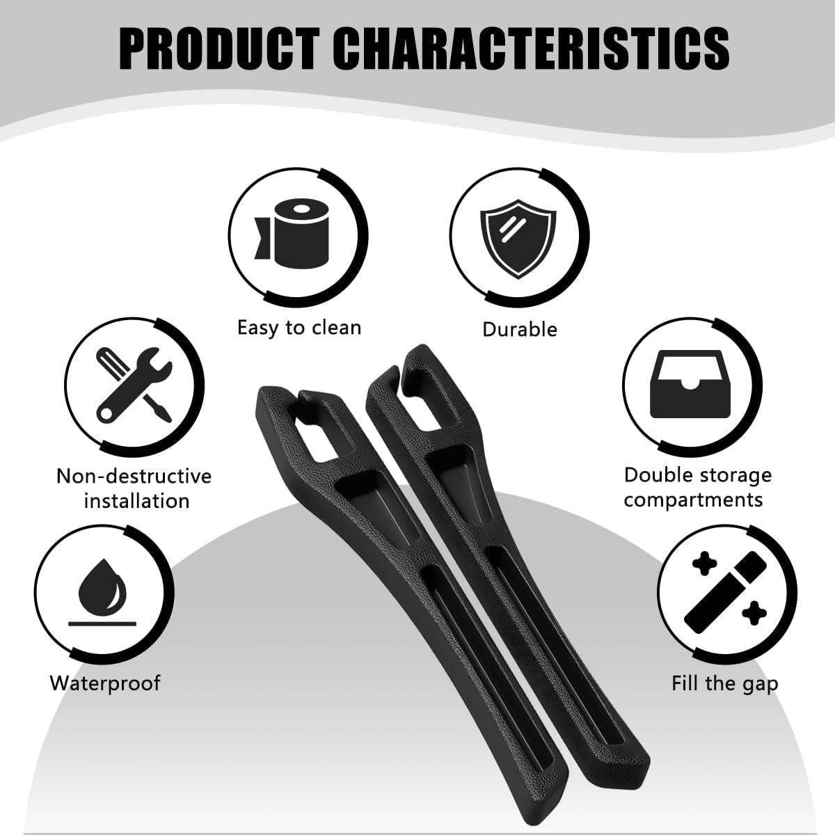 Relleno Espacio Asientos Coche TNAIYH 2PCS Negro 40.12cm