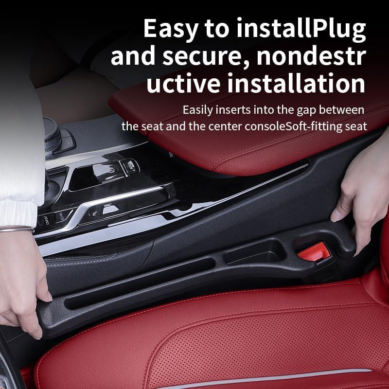 Relleno de espacio entre asientos Tesla Model 3 Y 2016-2024 - Organizador EVA antideslizante (paquete de 2 negro)