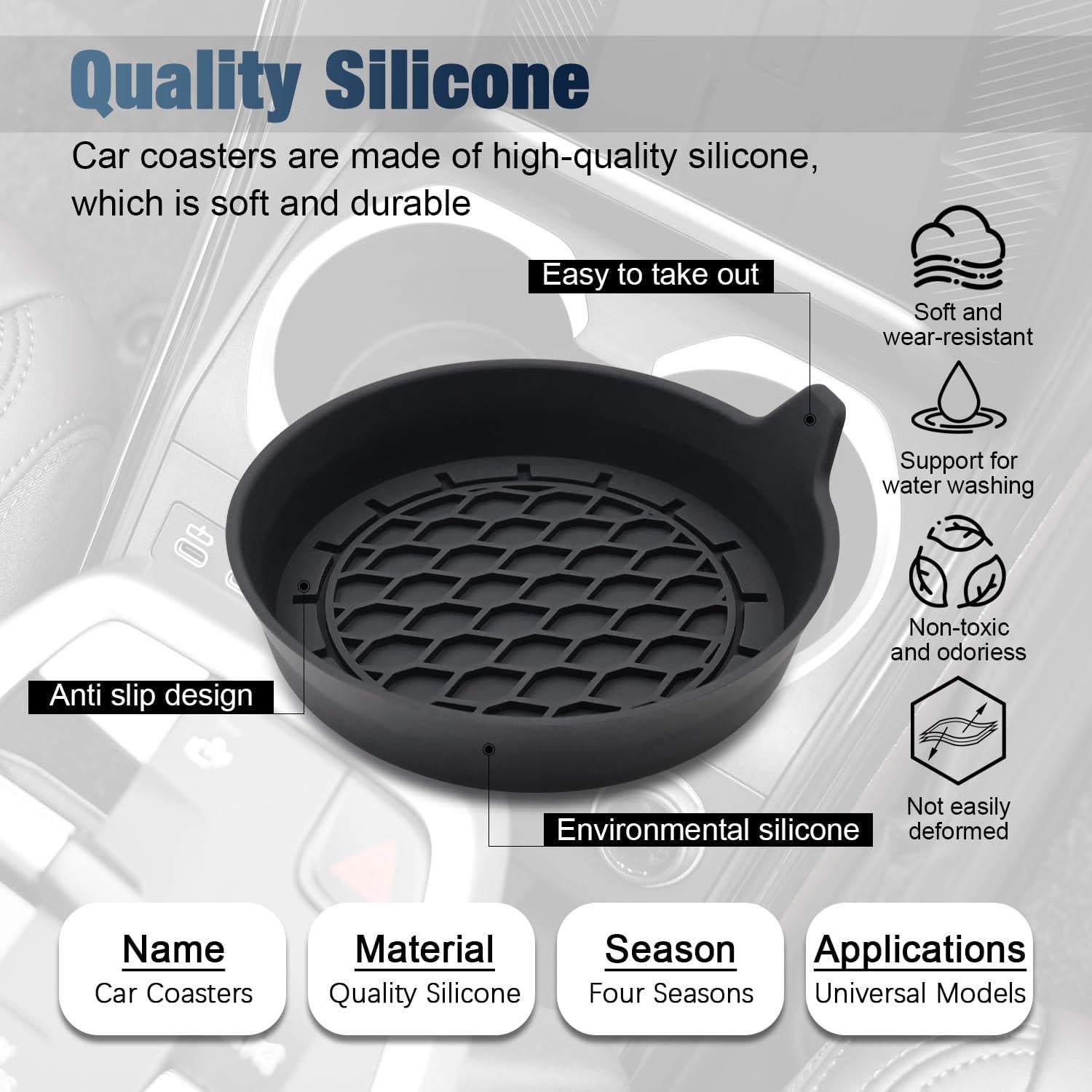 Relleno de Espacio entre Asientos de Coche YEZriler con 2 Posavasos