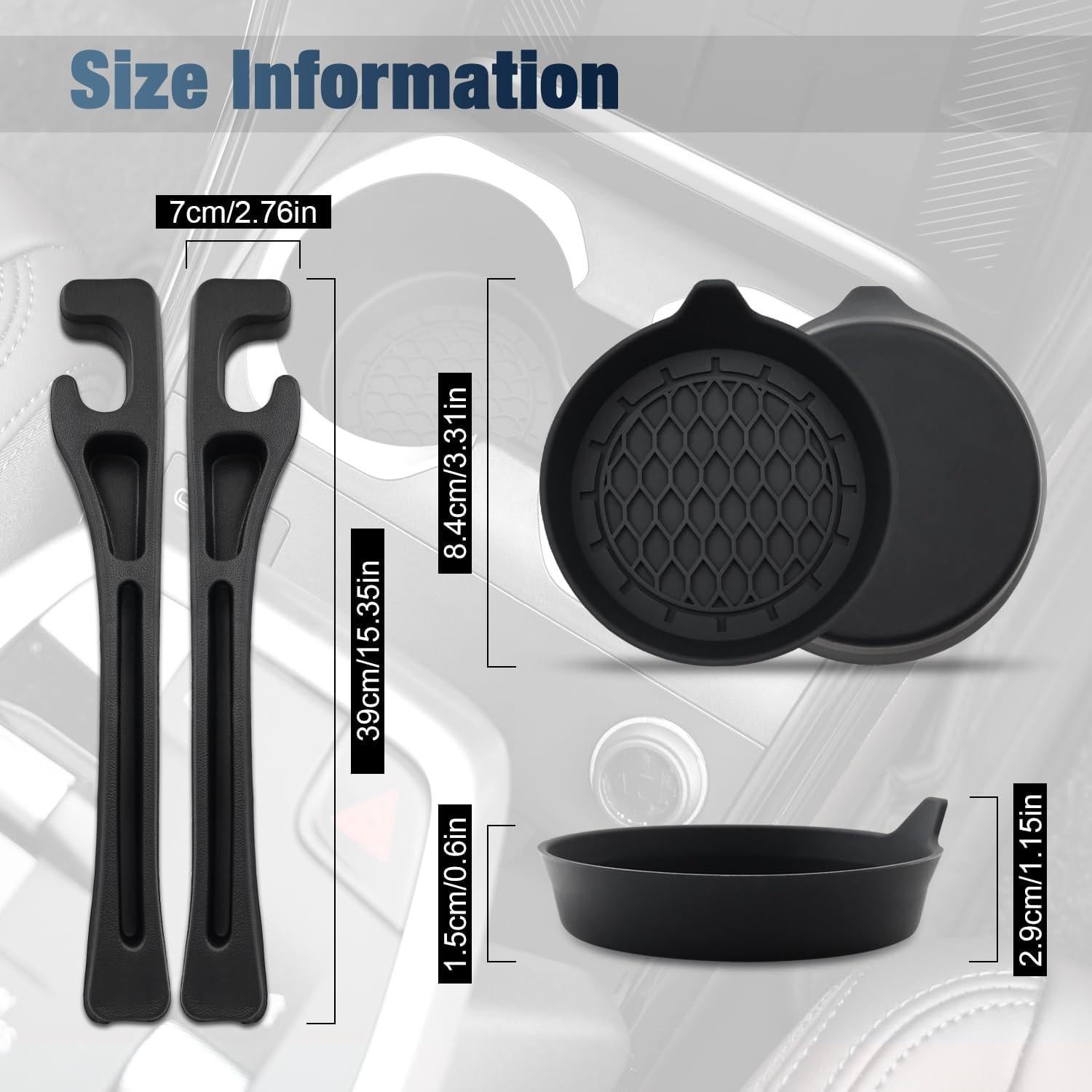 Relleno de Espacio entre Asientos de Coche YEZriler con 2 Posavasos