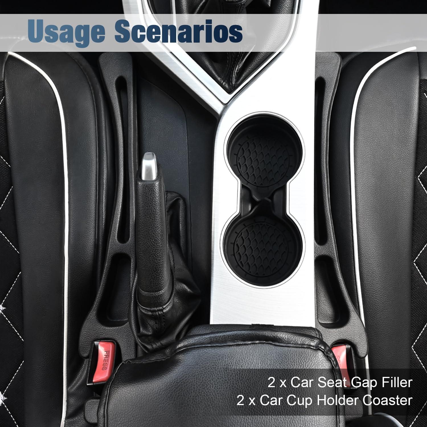 Relleno de Espacio entre Asientos de Coche YEZriler con 2 Posavasos