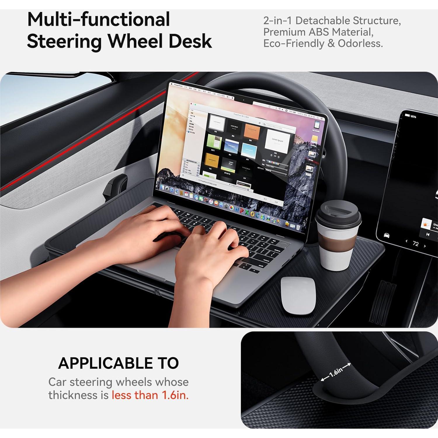 Mesa de Escritorio Plegable YONZEE para Volante y Almacenaje