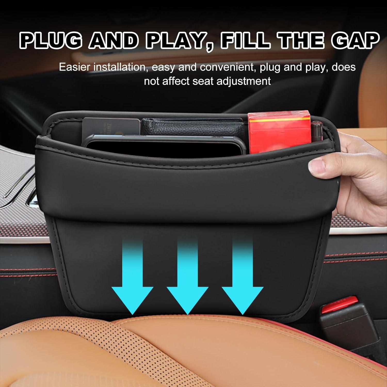 Organizador de Asiento de Coche DXNQ de Cuero Negro 29x19.9cm