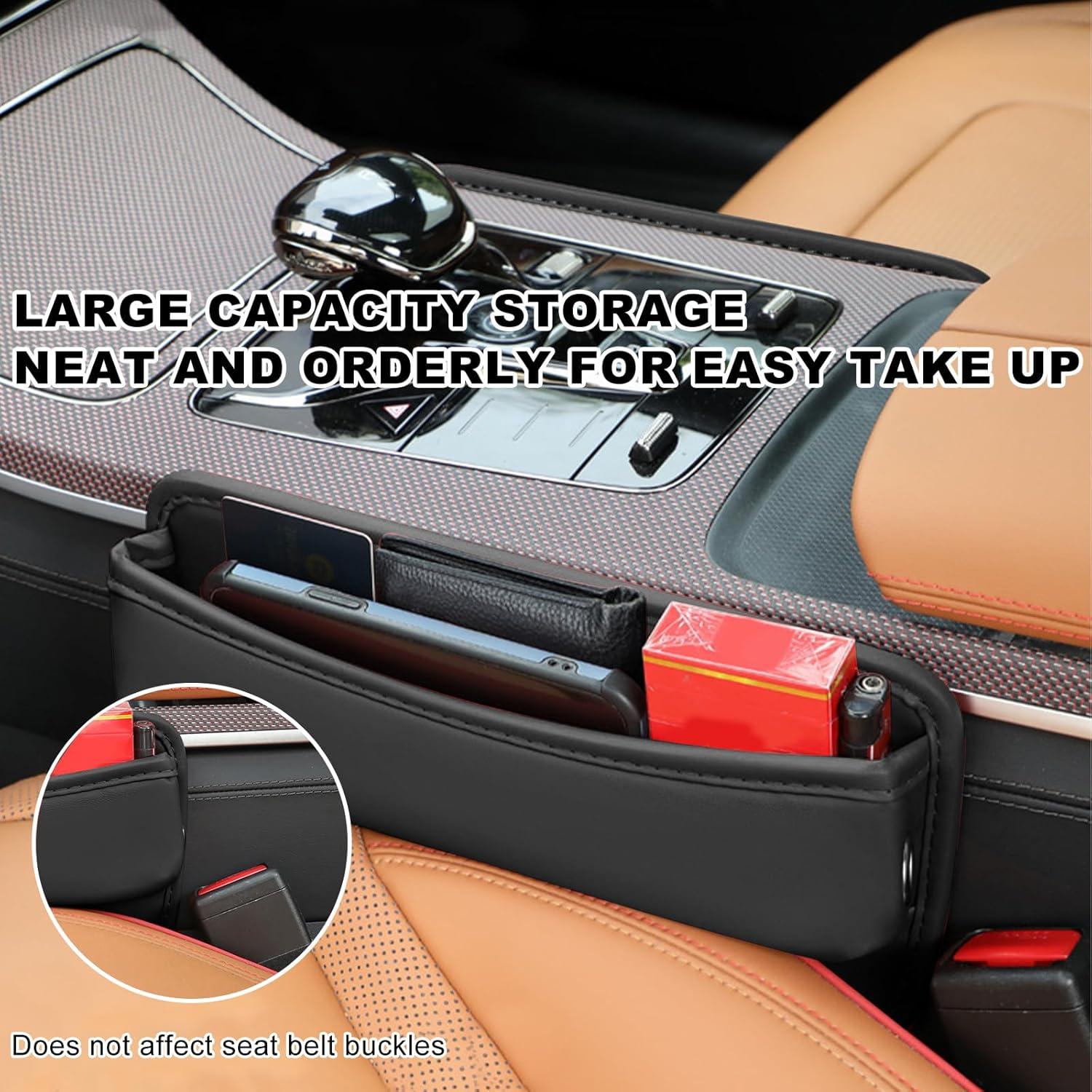 Organizador de Asiento de Coche DXNQ de Cuero Negro 29x19.9cm