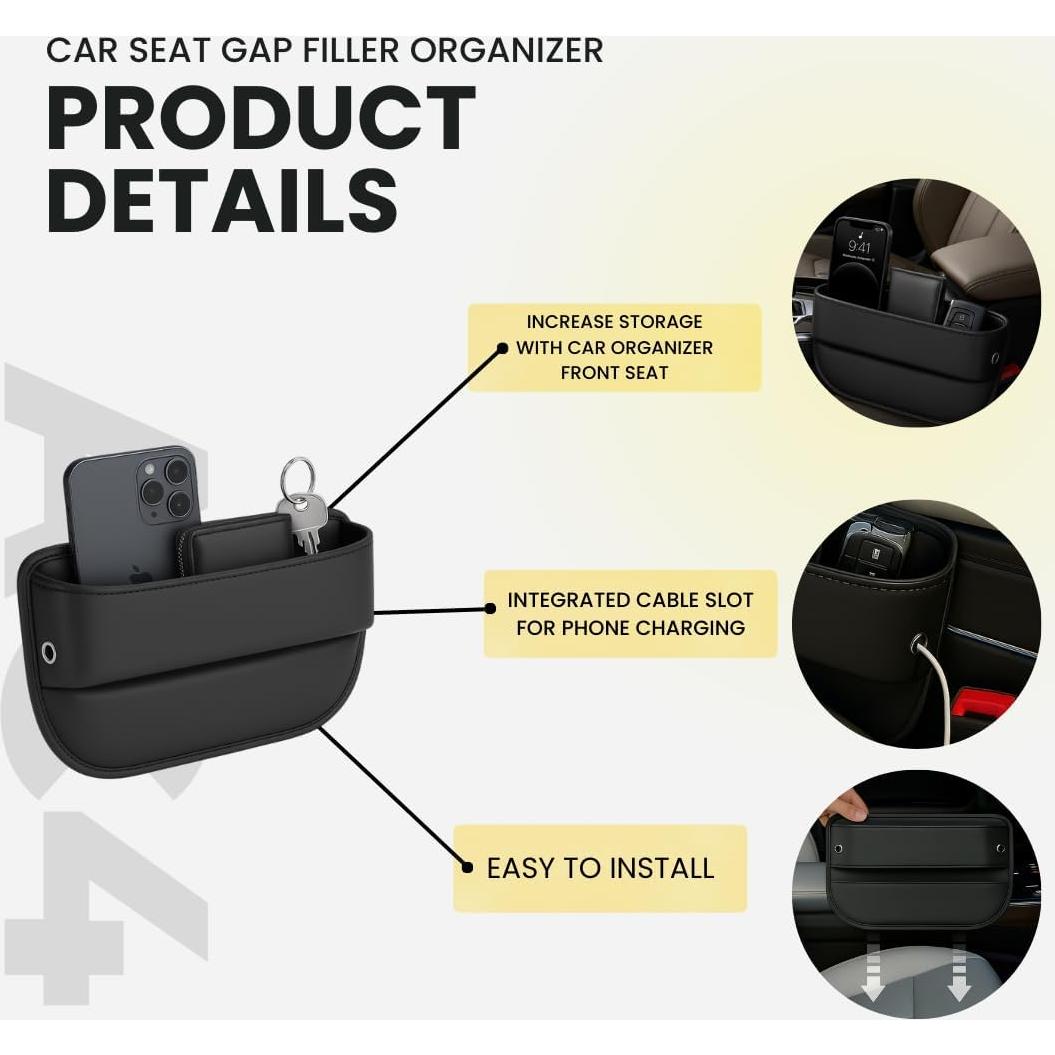 Organizador de Relleno de Espacio para Asiento AC4 Negro