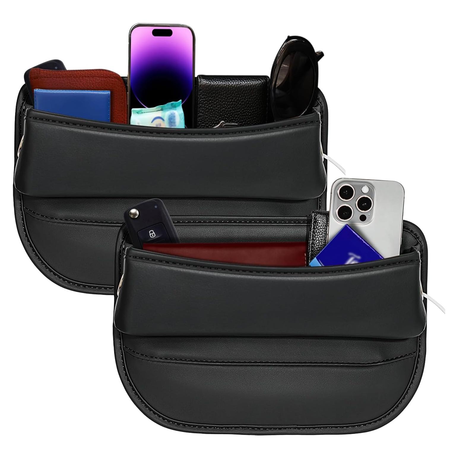 Relleno Espacio Asientos Coche JHLGRE 2 Piezas Cuero Negro