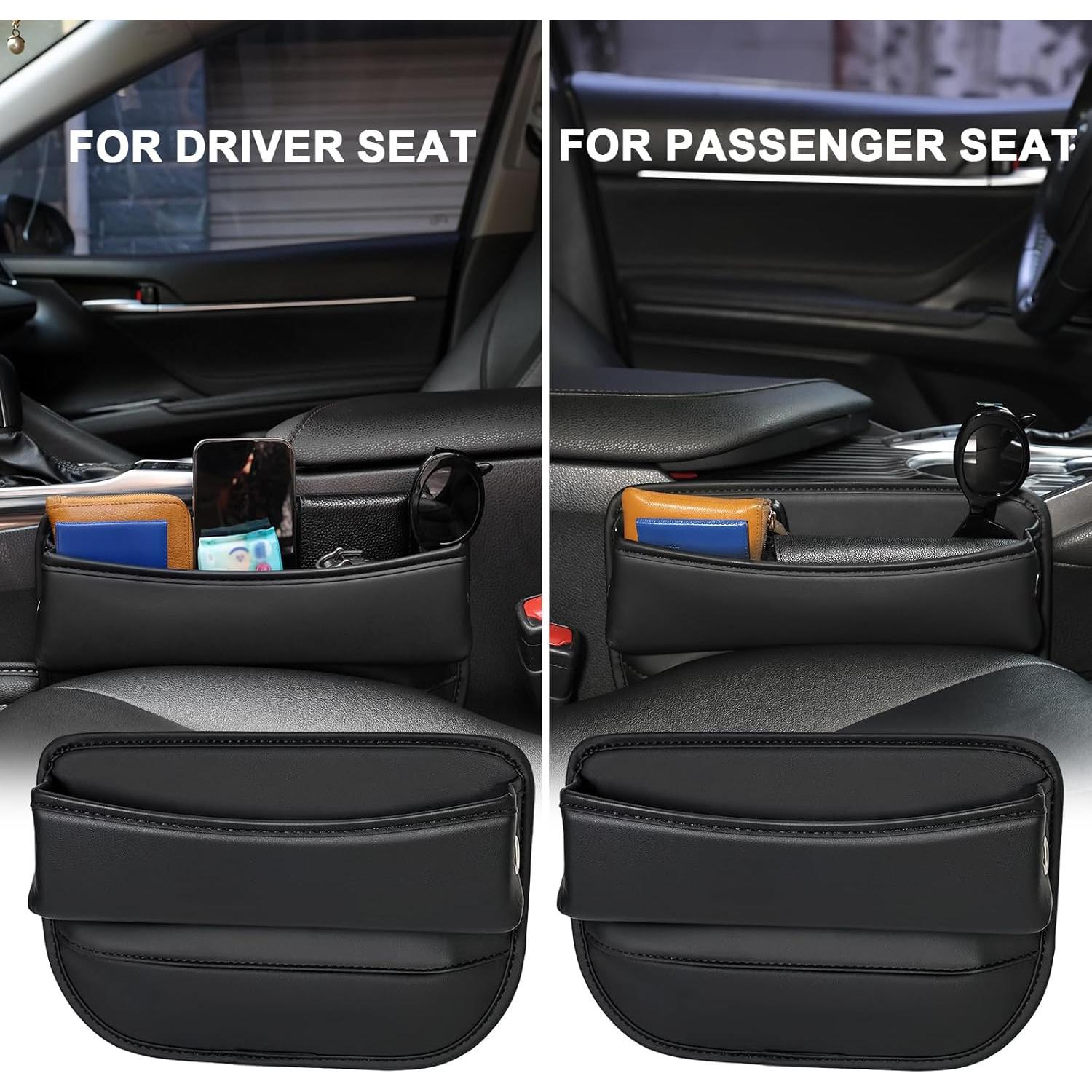 Relleno Espacio Asientos Coche JHLGRE 2 Piezas Cuero Negro