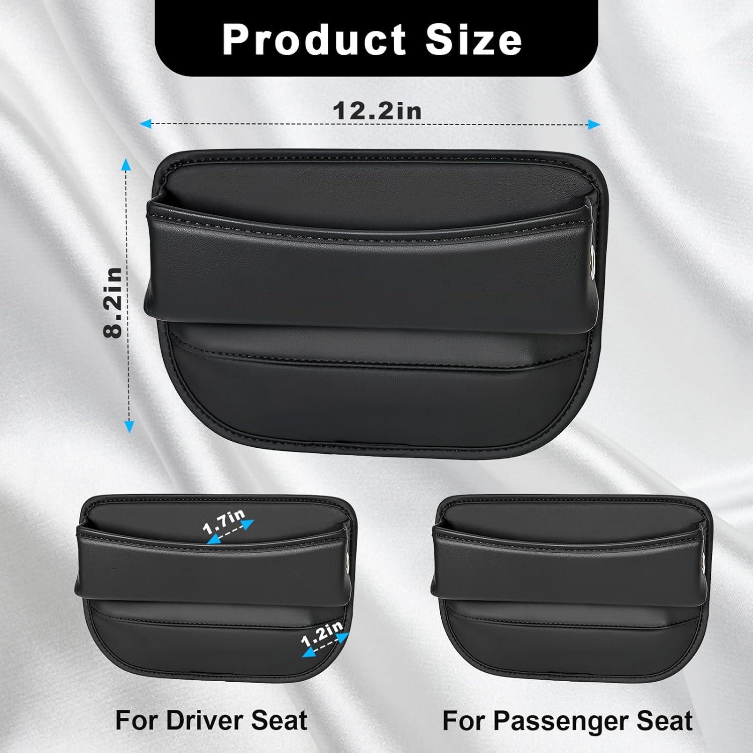 Relleno Espacio Asientos Coche JHLGRE 2 Piezas Cuero Negro