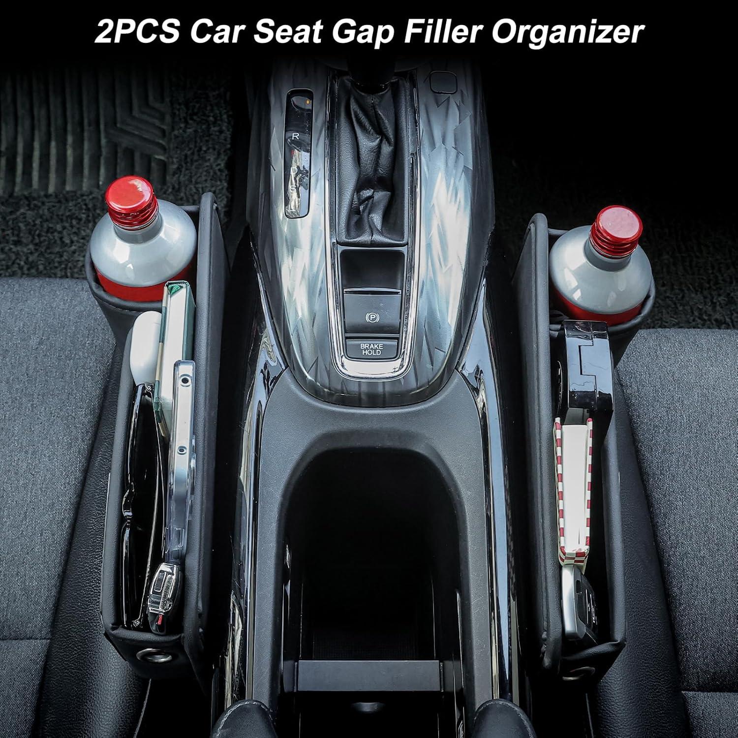 Organizador de Espacio entre Asientos Pcnjozx - Cuero Negro