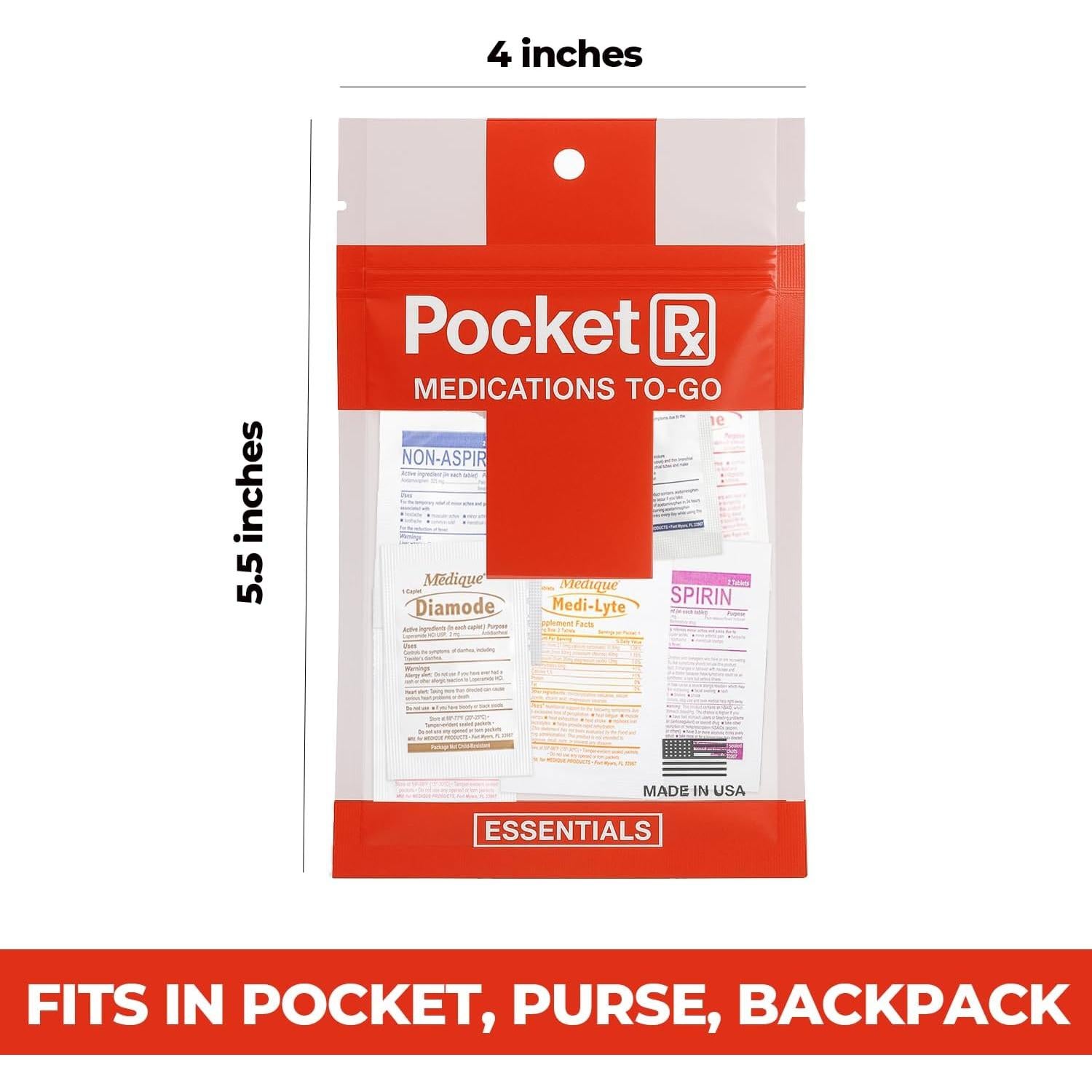 Kit de Medicina de Viaje Pocket RX Mini - Primeros Auxilios TSA