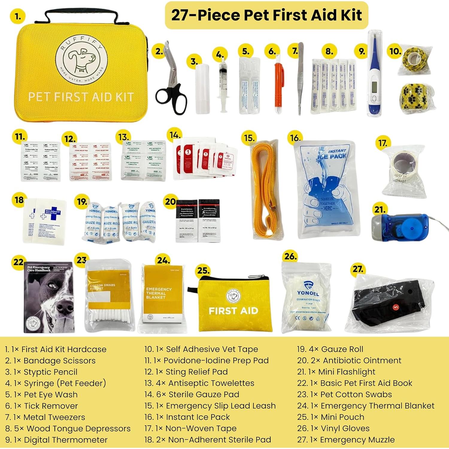 Kit de Primeros Auxilios para Perros Ruffify - 27 Artículos Esenciales