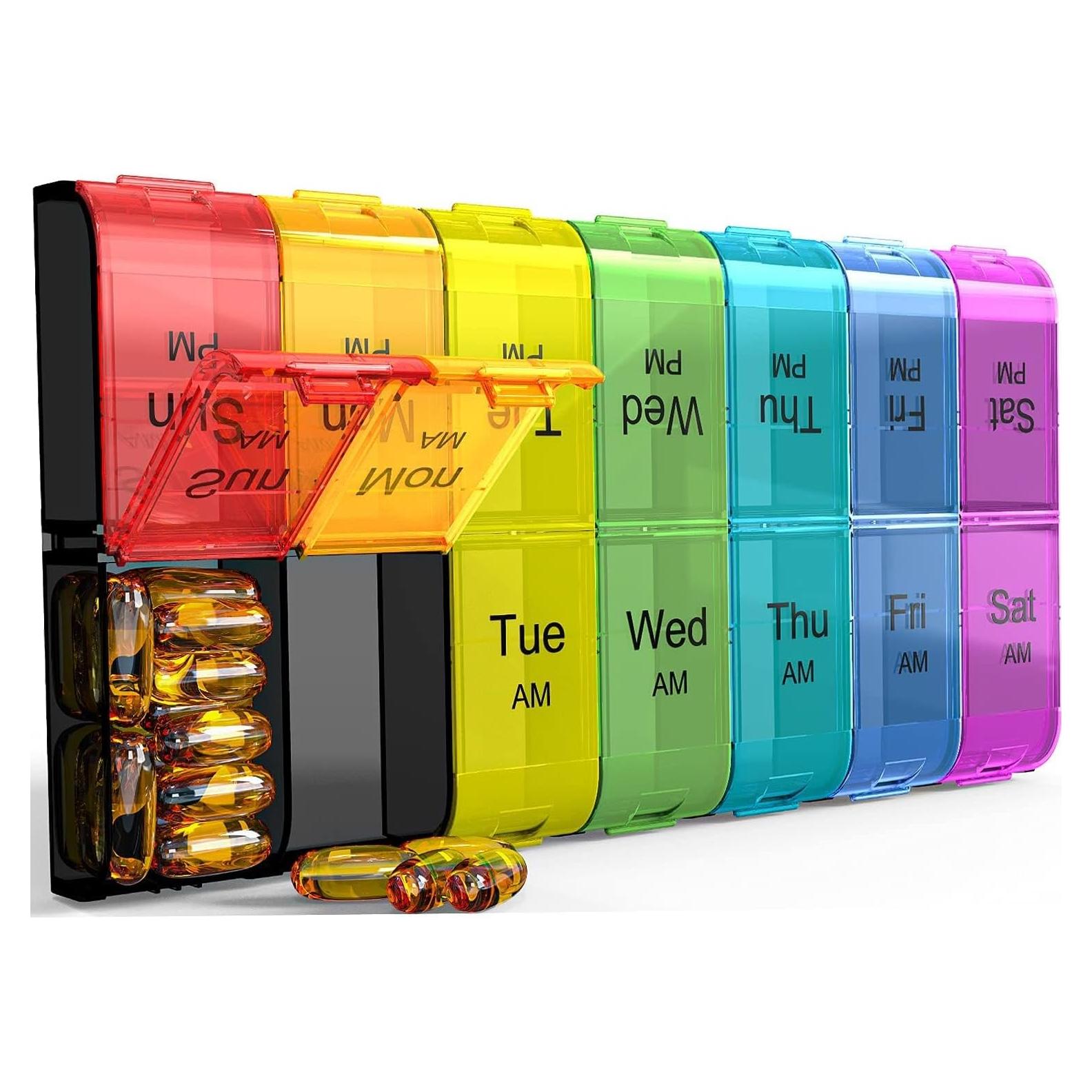 Organizador de Pastillas Extra Grande Colorwing AM PM 7 Días