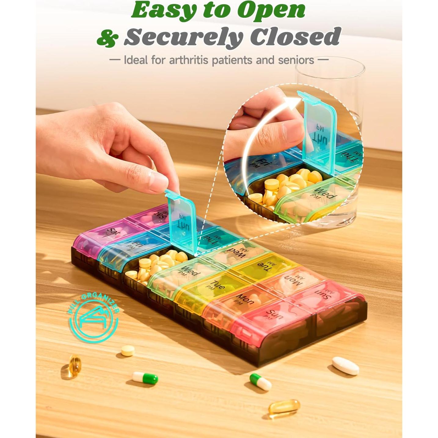 Organizador de Pastillas Extra Grande Colorwing AM PM 7 Días