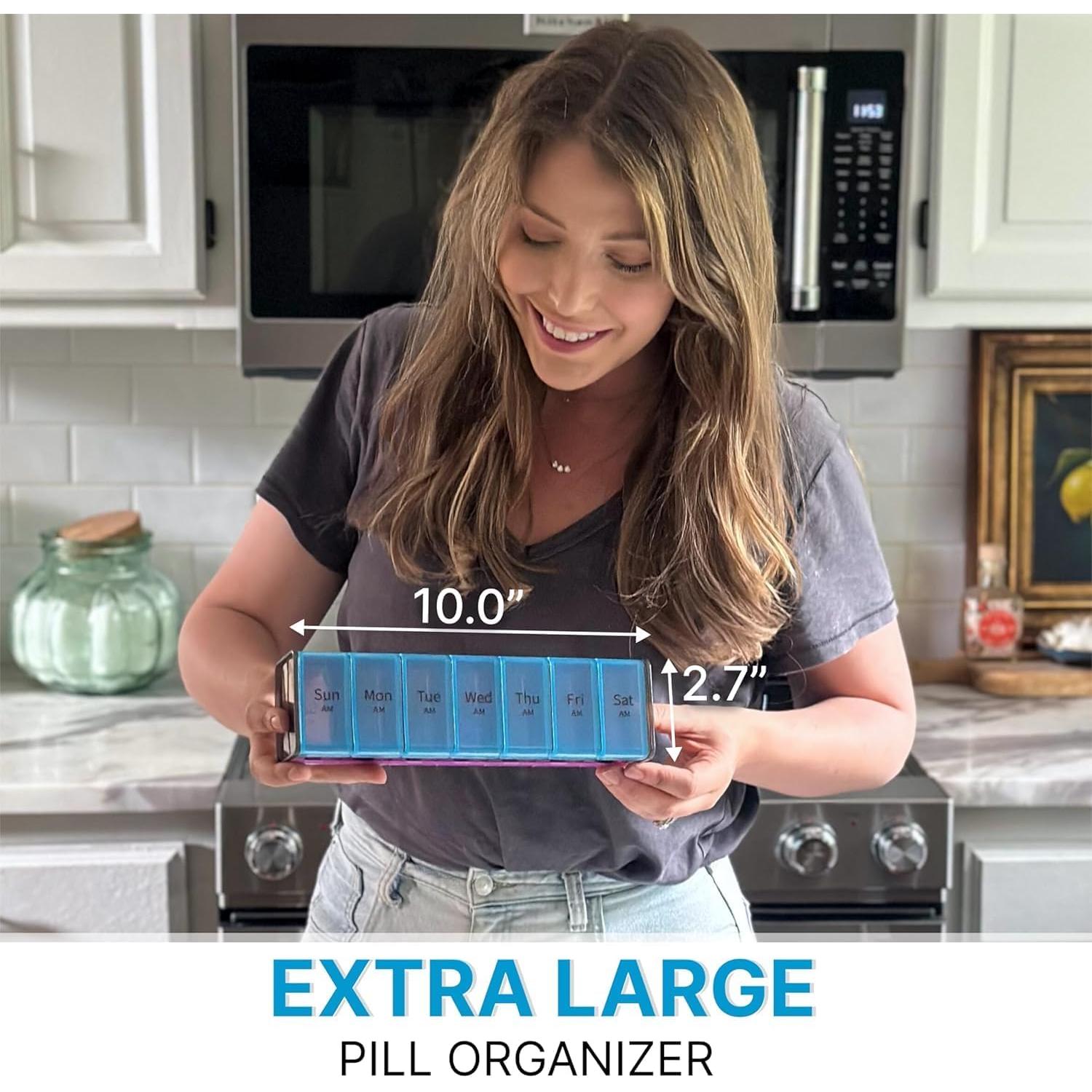 Organizador de Pastillas XXL Bexeen 2 Veces al Día AM PM