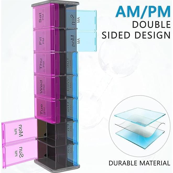 Organizador de Pastillas XXL Bexeen 2 Veces al Día AM PM