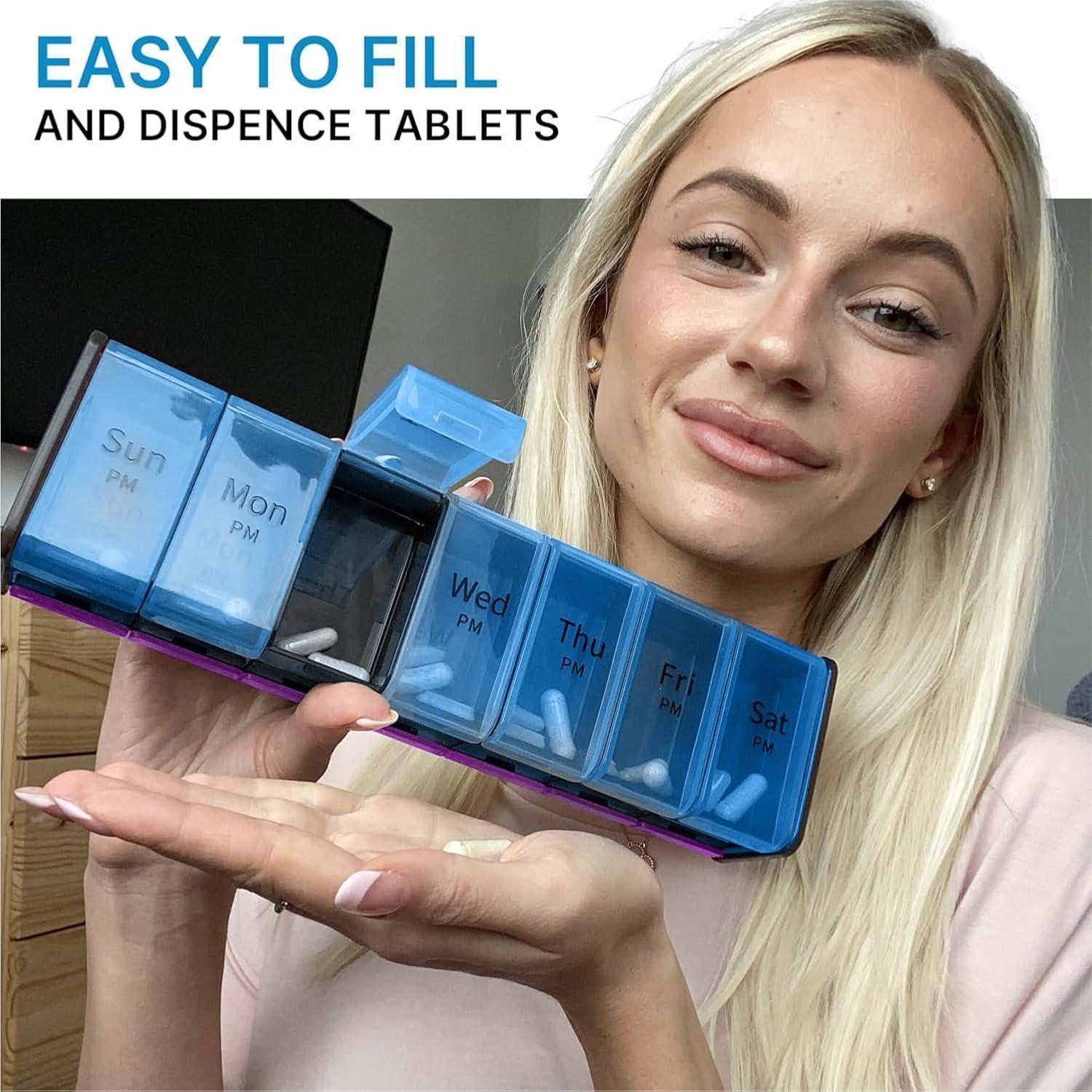 Organizador de Pastillas XXL Bexeen 2 Veces al Día AM PM