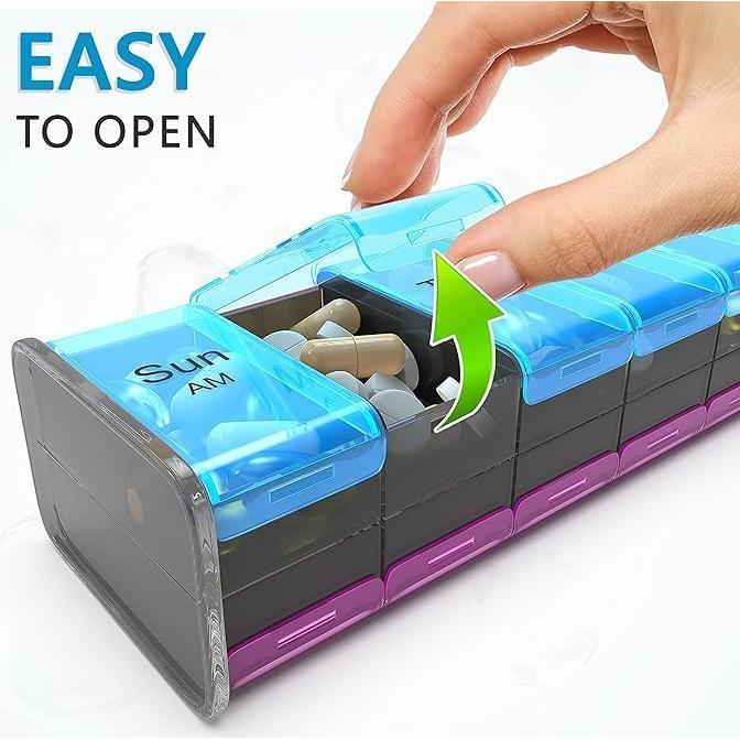 Organizador de Pastillas XXL Bexeen 2 Veces al Día AM PM