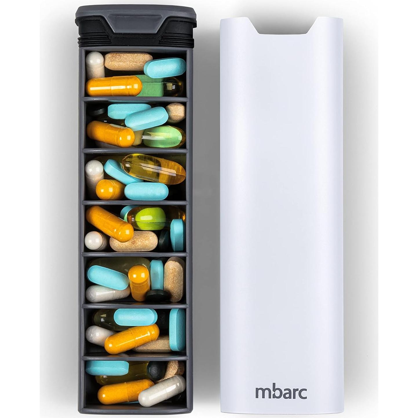Organizador de Pastillas Semanal mbarc - Caja Premium Aluminio y Madera