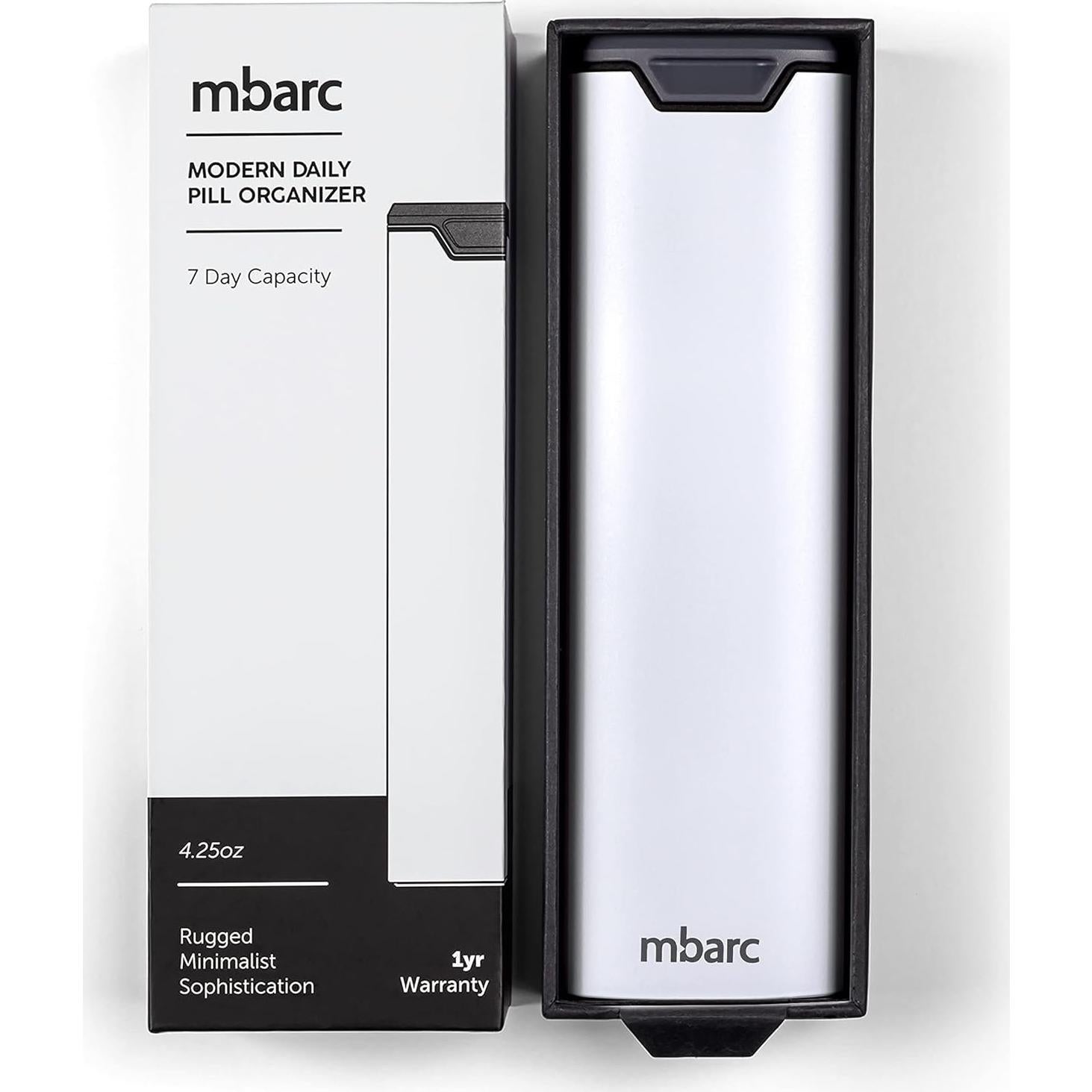 Organizador de Pastillas Semanal mbarc - Caja Premium Aluminio y Madera