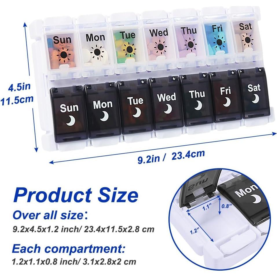 Organizador de Pastillas HRX Semanal AM PM 7 Días 23.4x11.5 cm