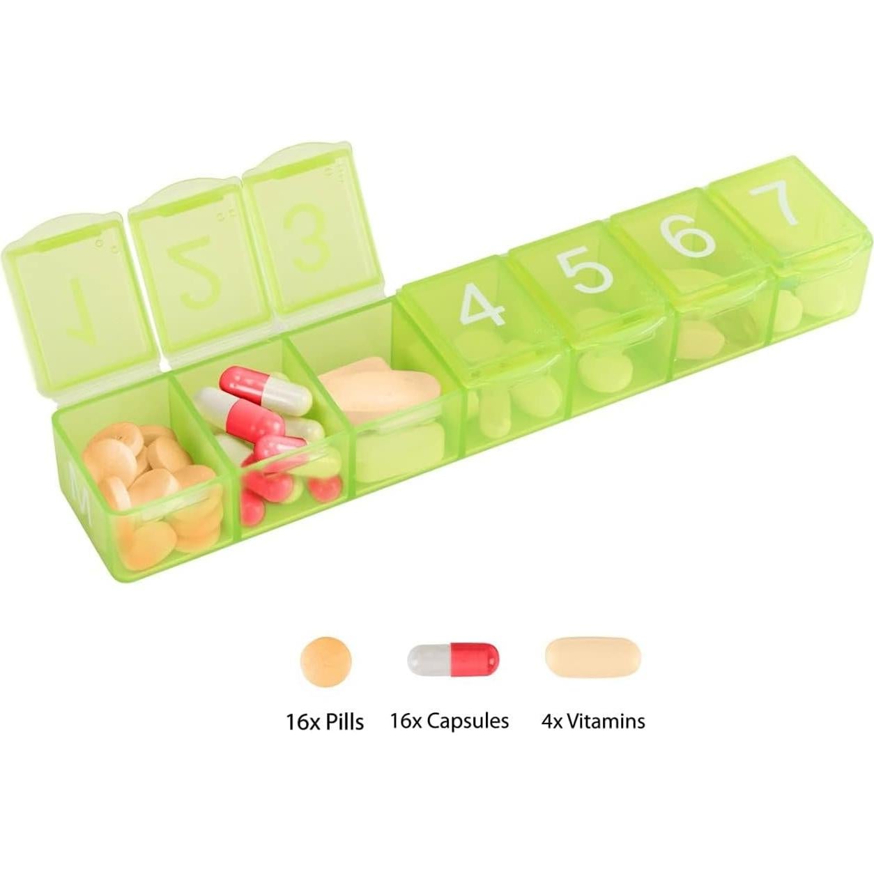 Organizador Semanal de Pastillas e-Pill 7x7 Multicolor