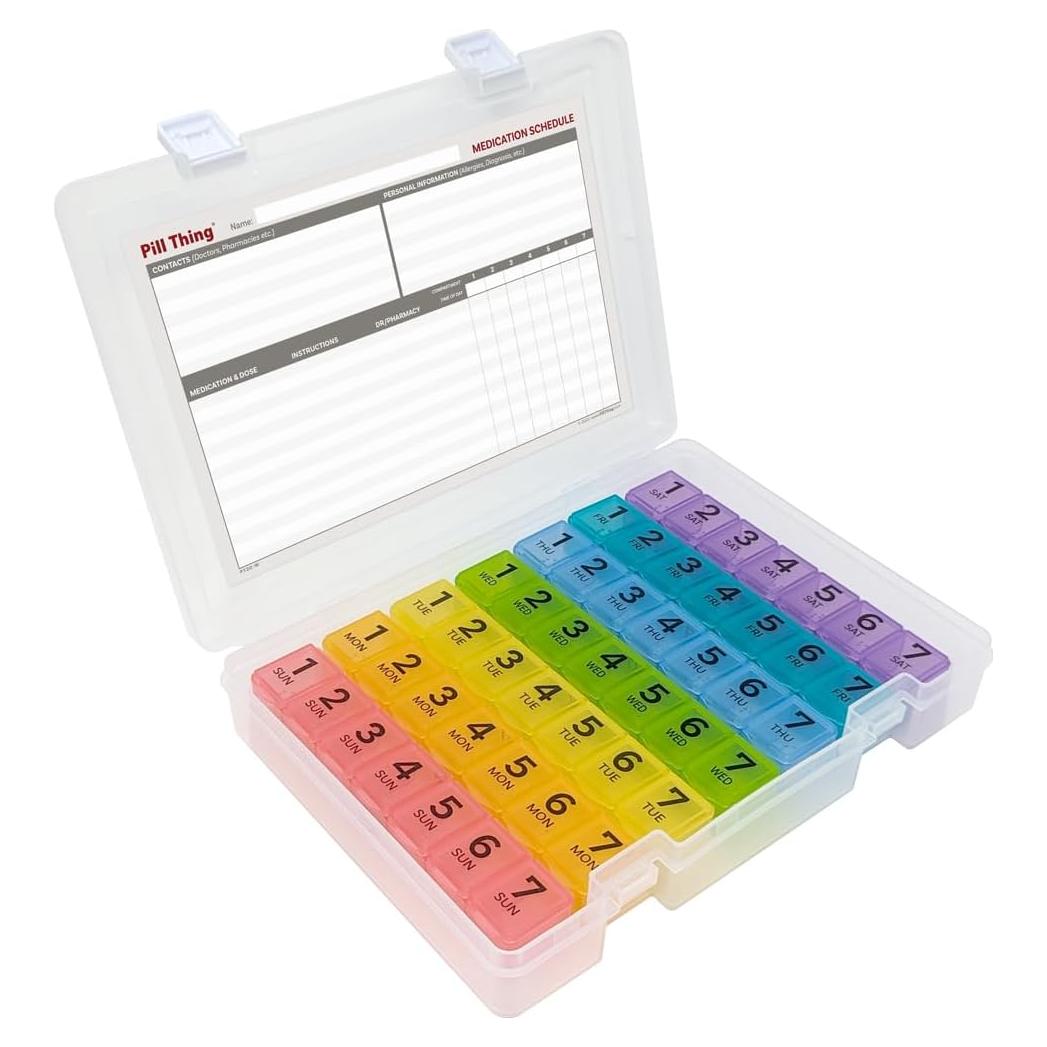 Organizador de Pastillas Semanal Pill Thing 7 Días con App