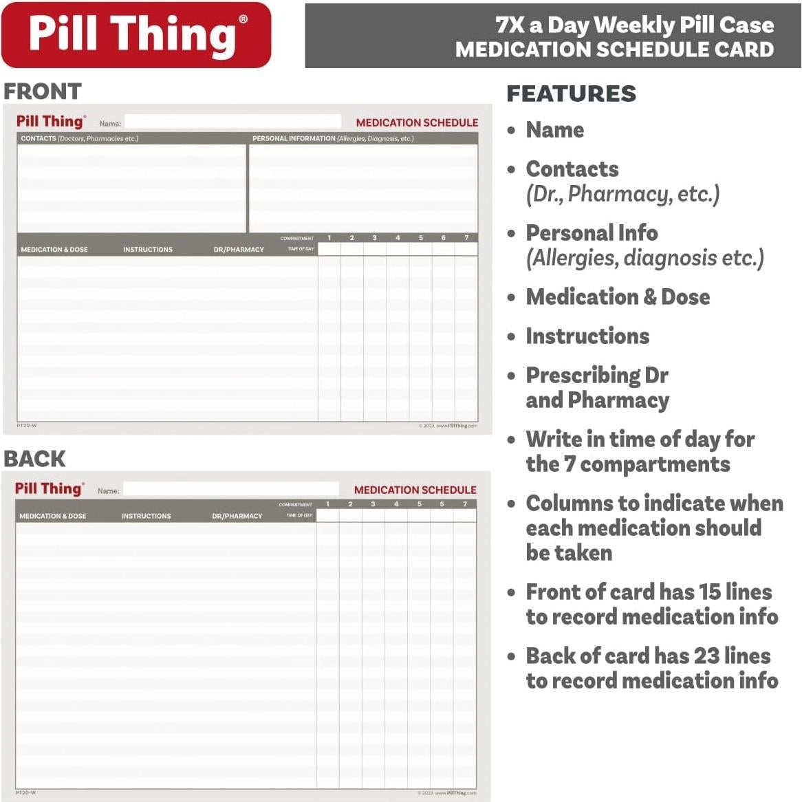 Organizador de Pastillas Semanal Pill Thing 7 Días con App