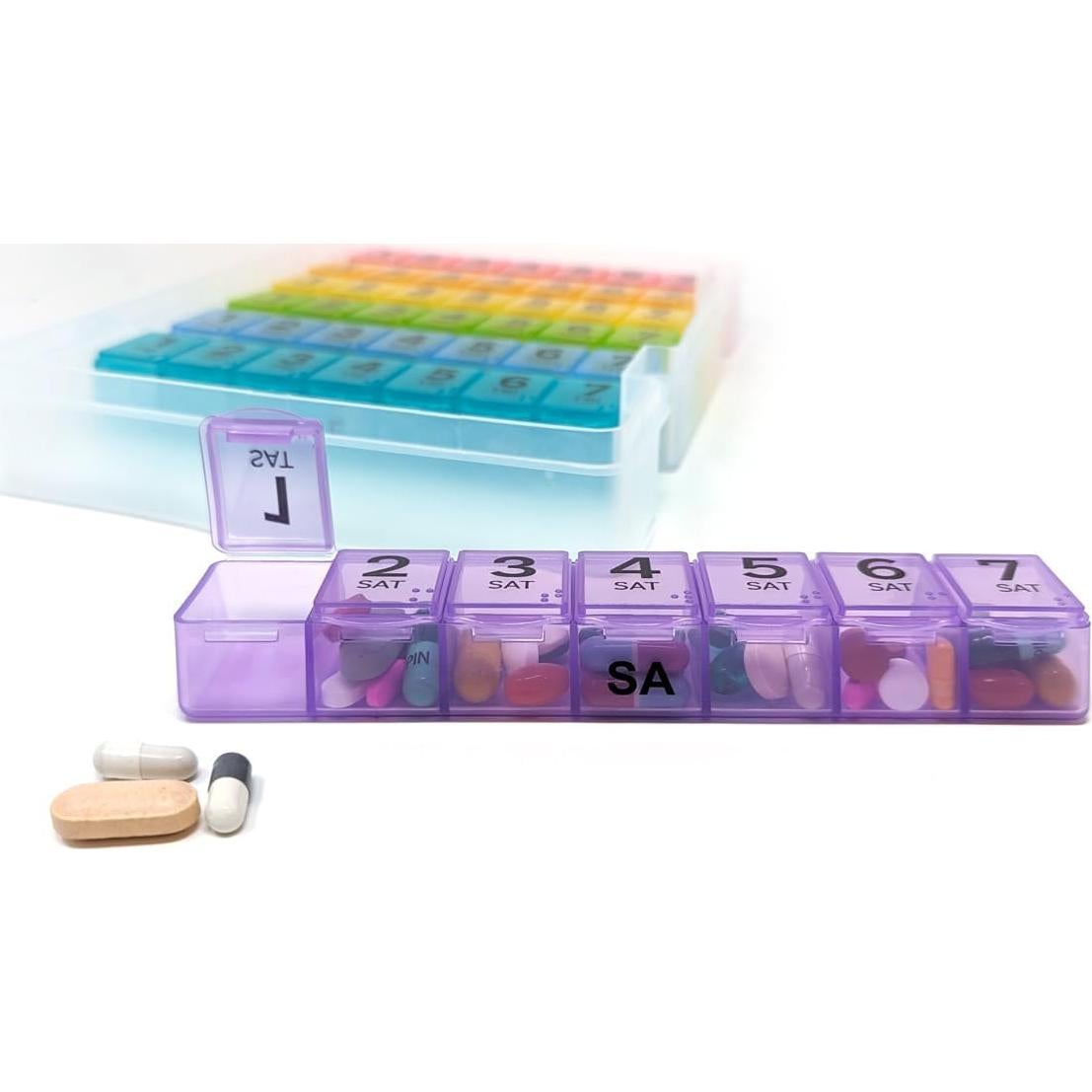 Organizador de Pastillas Semanal Pill Thing 7 Días con App