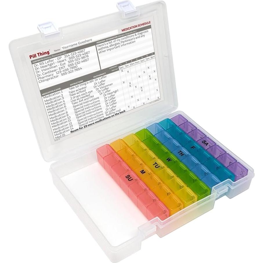 Organizador de Pastillas Semanal Pill Thing 7 Días con App