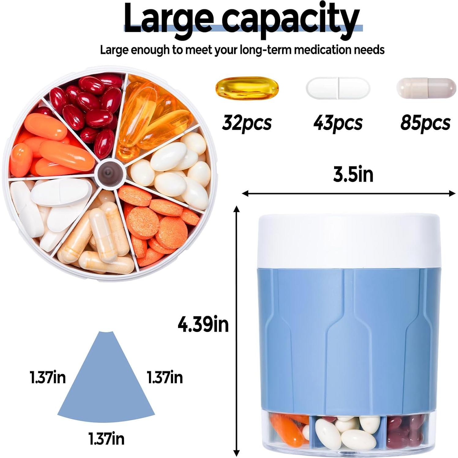Organizador de Pastillas Semanal Betife Extra Grande Azul