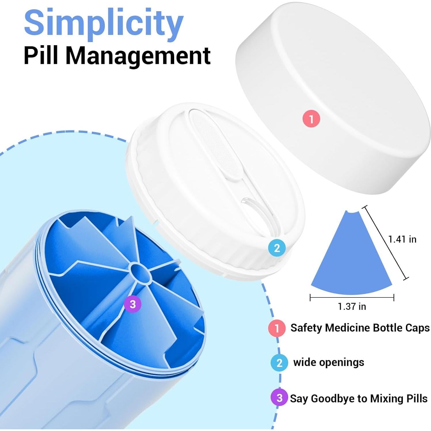 Organizador de Pastillas Semanal Betife Extra Grande Azul