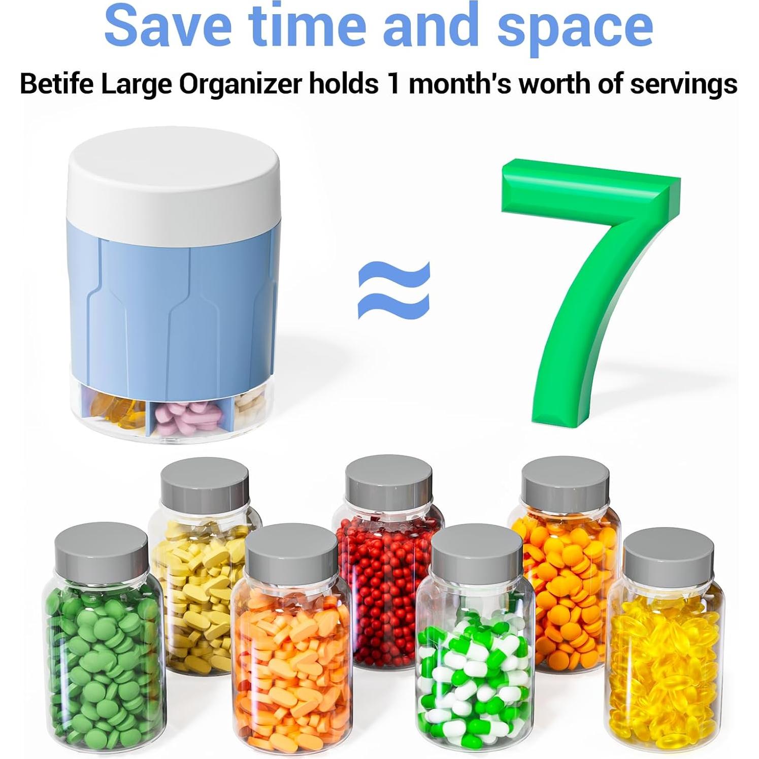 Organizador de Pastillas Semanal Betife Extra Grande Azul